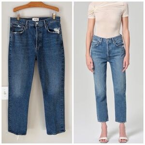 Agolde Riley High Rise Straight Crop Jeans